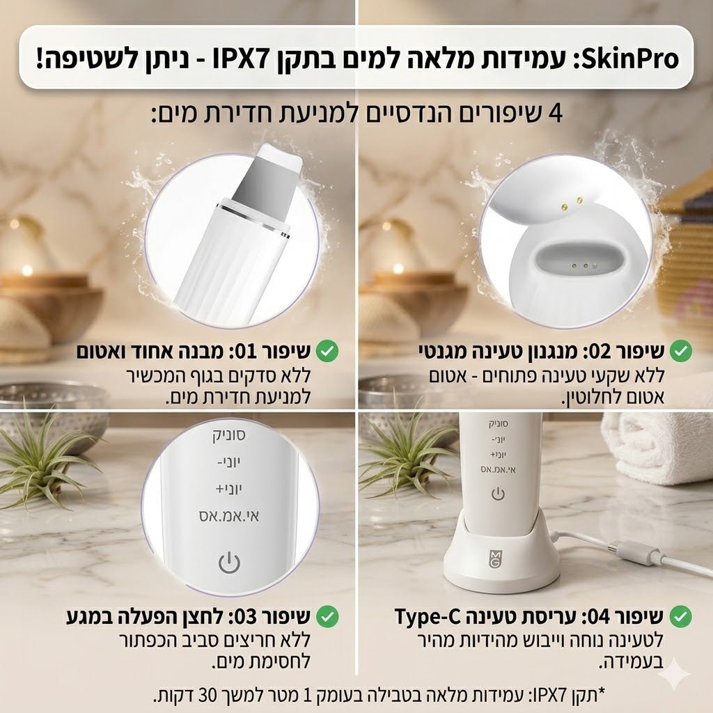 SkinPro – מכשיר אולטרה - סוני לניקוי עמוק - Tryclrpth
